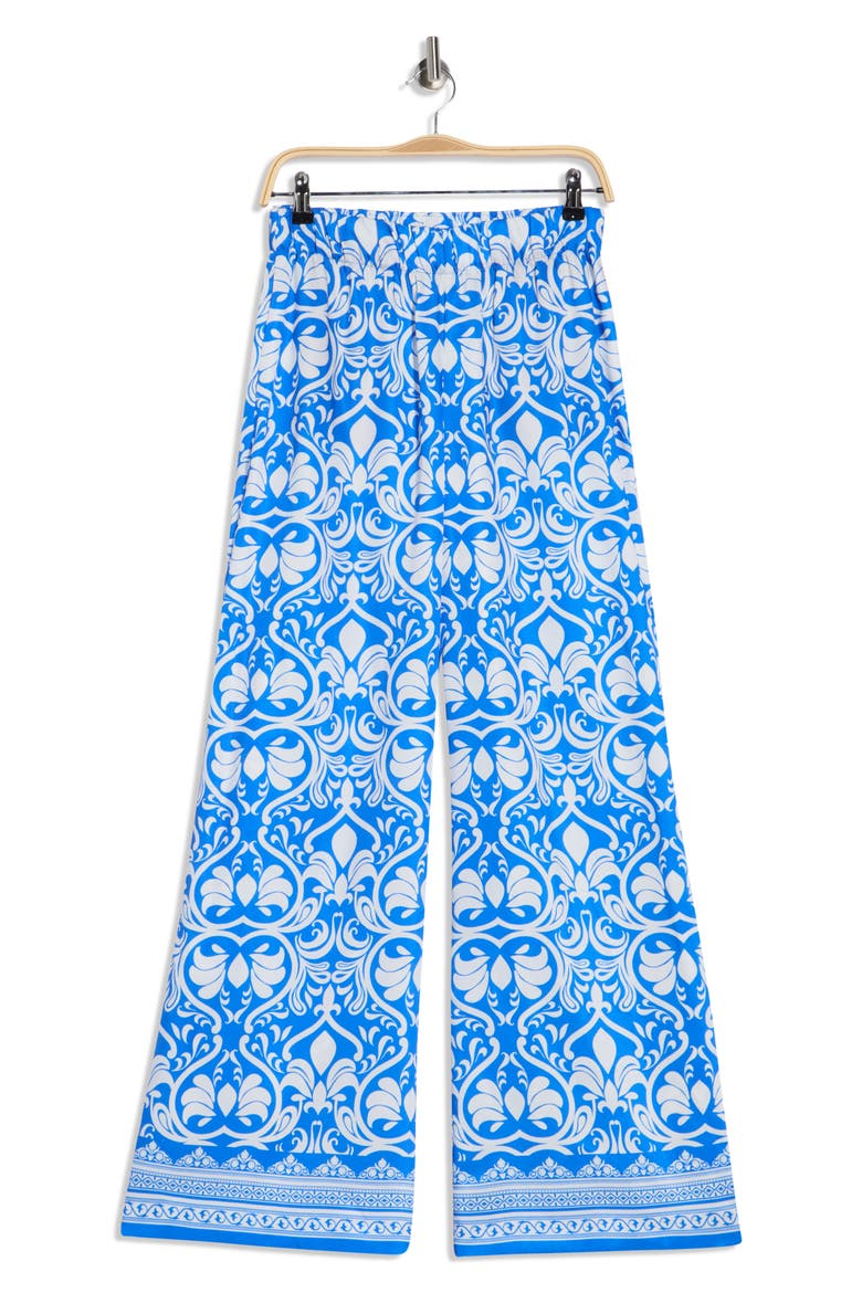 Keegan Wide Leg Pull-On Pants, Alternate, color, SOIREE TRE BLUE