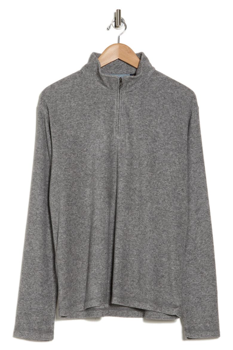 Heather Chenille Quarter Zip Pullover, Alternate, color, CLOUD GREY HEATHER