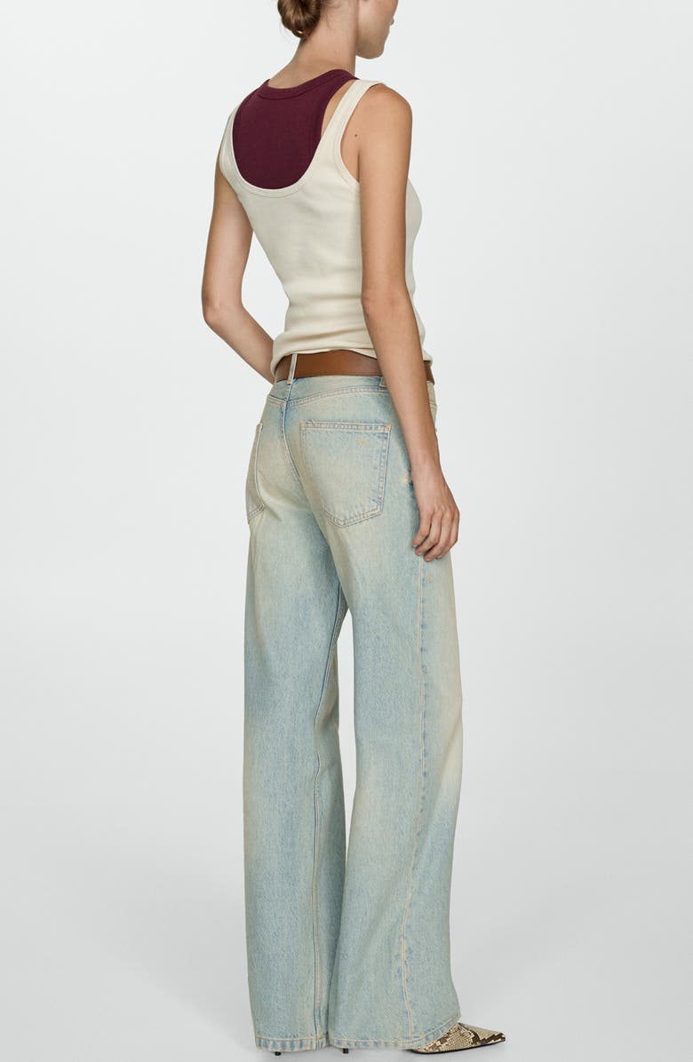 MANGO Mira Mid Rise Wide Leg Jeans, Alternate, color,