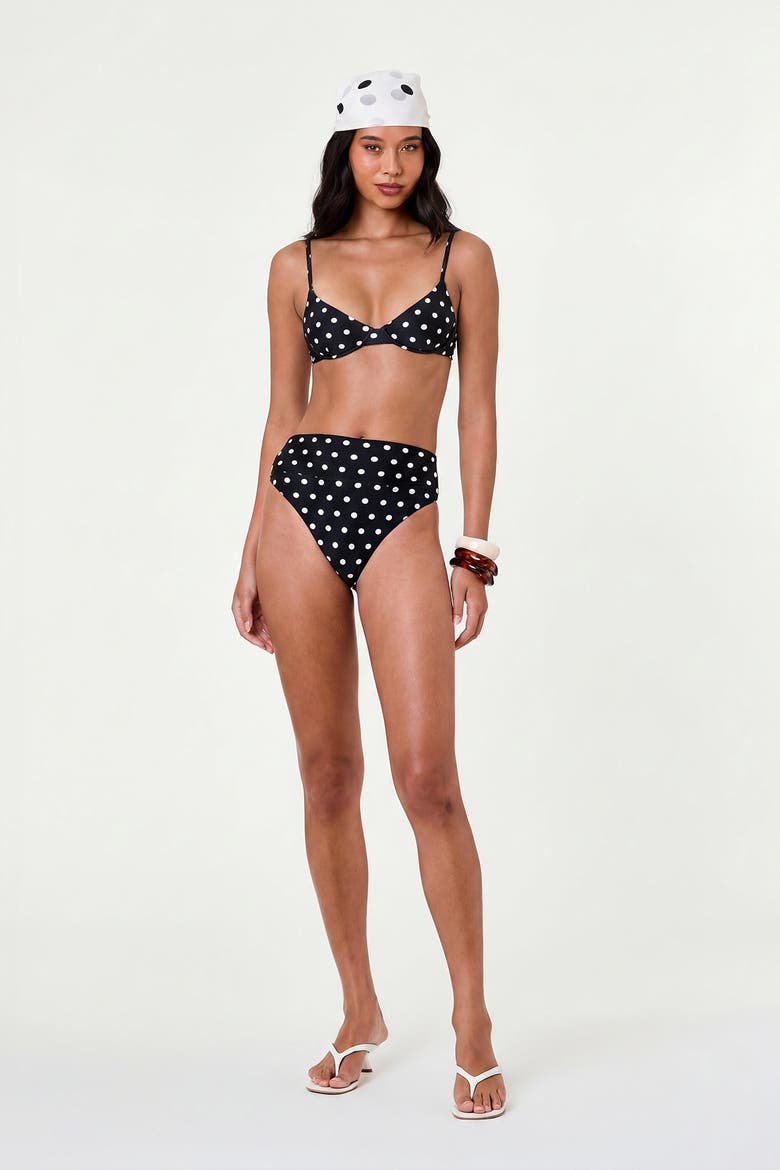 Nerea Bottom, Main, color, Black / Ivory Polka Dot