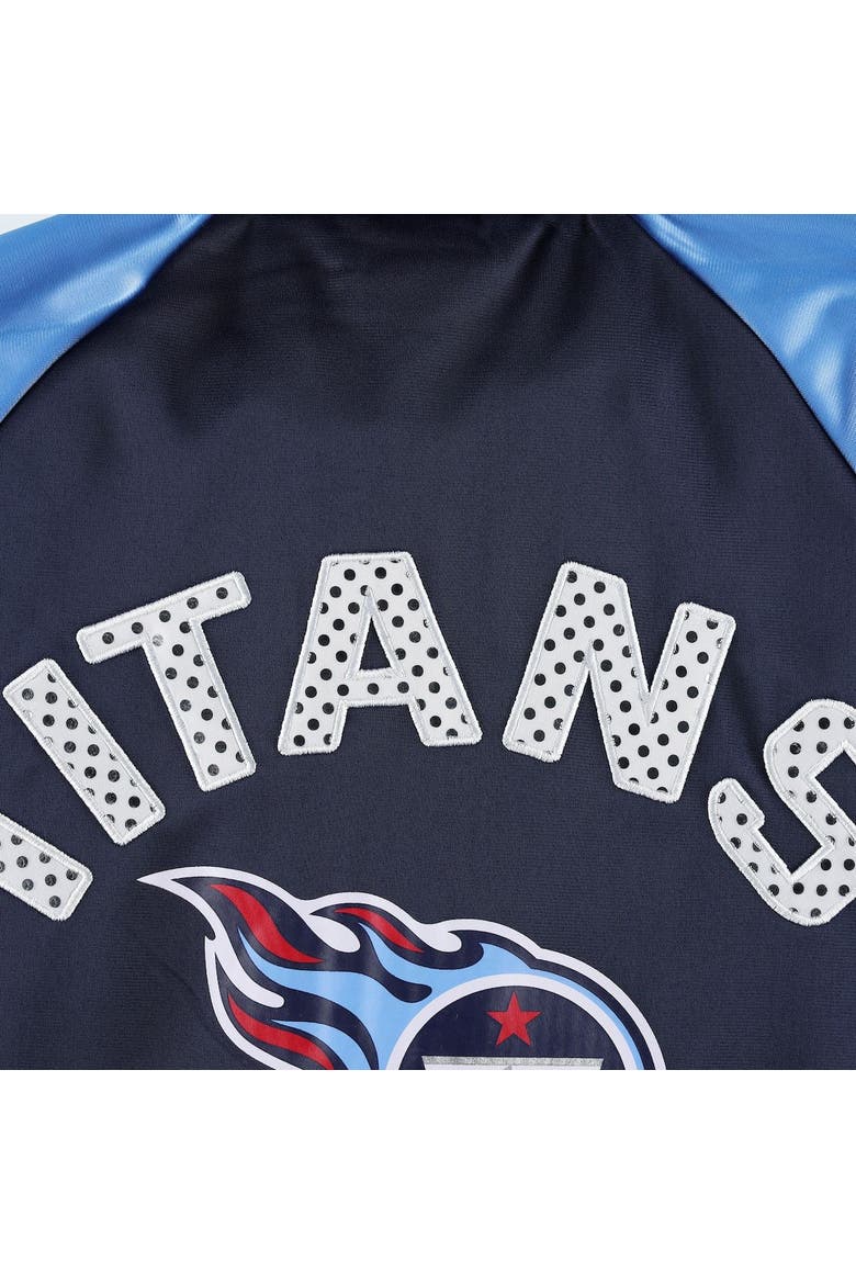 Women's G-III 4Her by Carl Banks Navy/Light Blue Tennessee Titans Confetti Raglan Full-Zip Track Jacket, Alternate, color, Navy