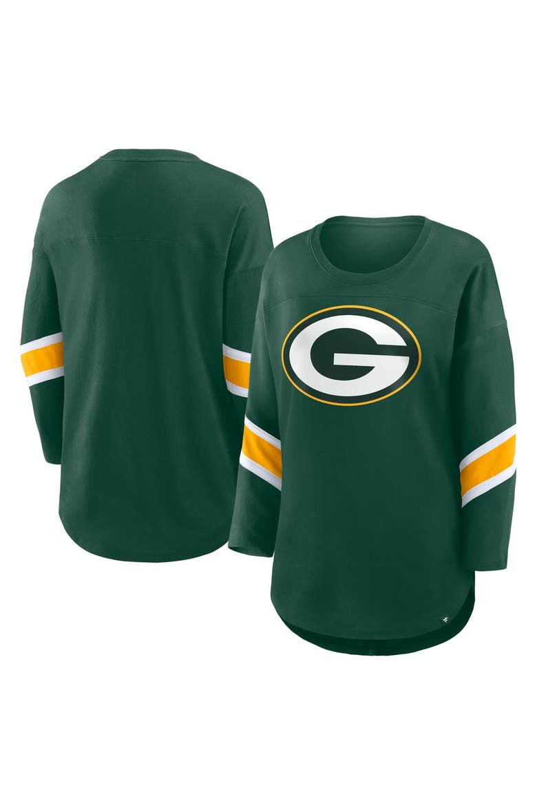 Women's Fanatics  Green Green Bay Packers Redzone 3/4-Sleeve T-Shirt, Main, color, Green