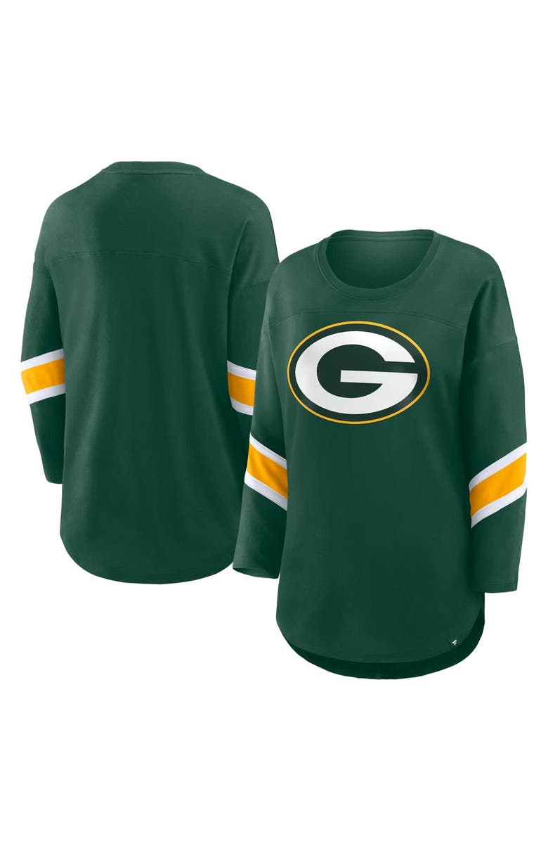 FANATICS Women's Fanatics Green Green Bay Packers Redzone 3/4-Sleeve T-Shirt, Main, color, Green