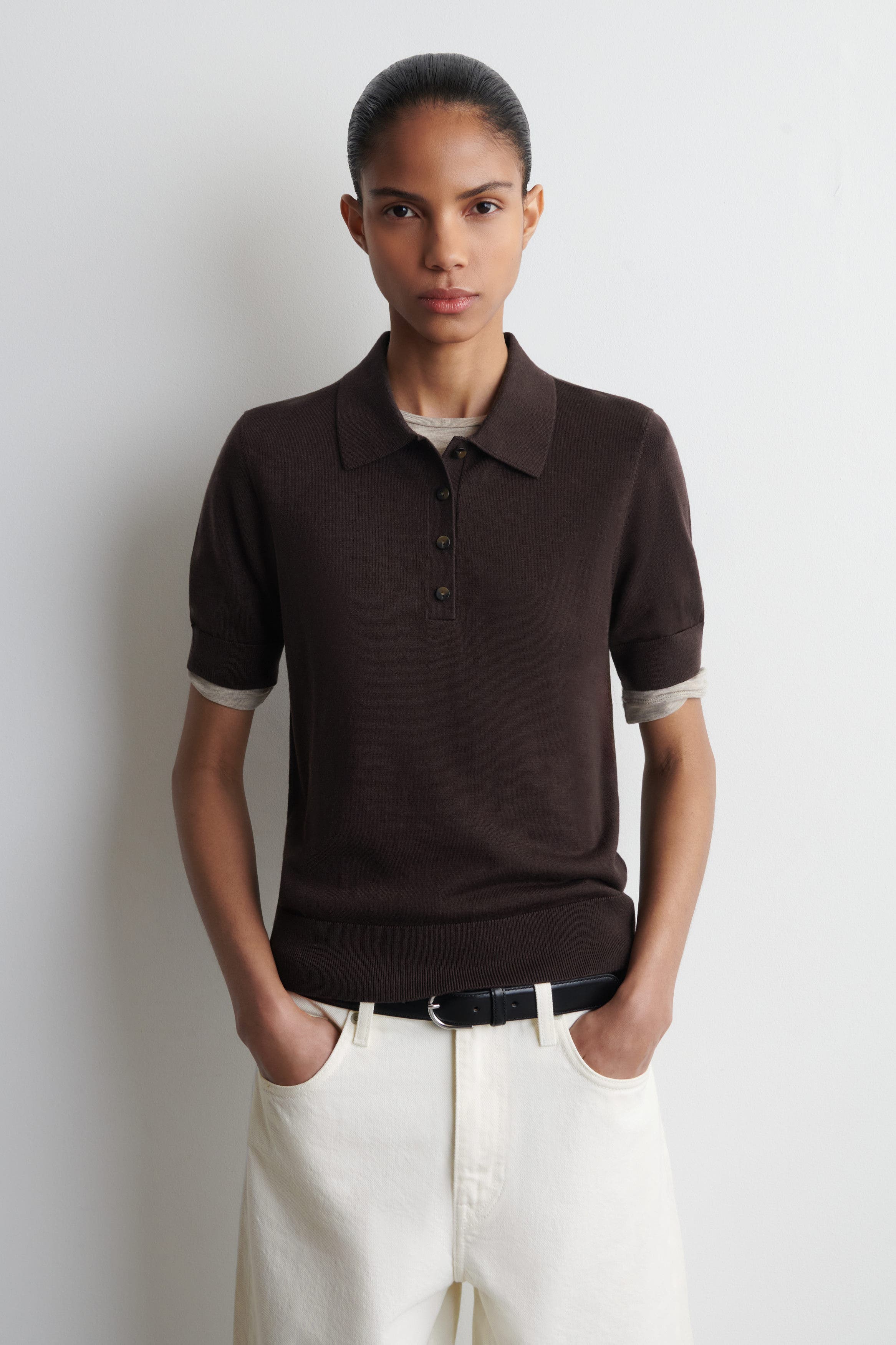 Shrunken Wool-Blend Polo Shirt - image 3