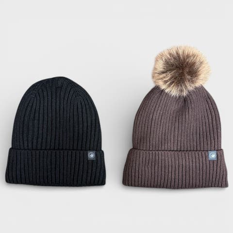 2-Pack Thermal Plush Lined Beanies