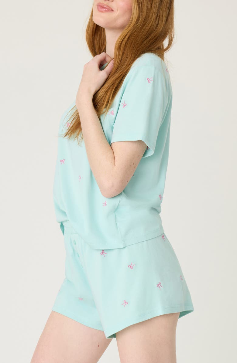 PJ Salvage Pretty Punch Double Brushed Pointelle Short Pajamas, Alternate, color, Light Mint