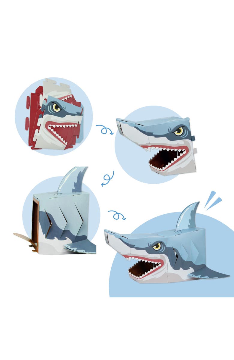 3D Paper Mask 3D Shark Mask Craft for Kids (2 Pack), Easy Diy Activity for Creative Play & Family Craft Time, Alternate, color, Blue