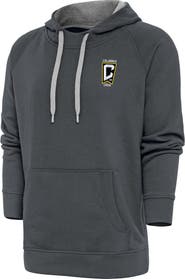 ANTIGUA Men's Antigua Charcoal Columbus Crew Logo Victory Pullover Hoodie