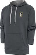 ANTIGUA Men's Antigua Charcoal Columbus Crew Logo Victory Pullover Hoodie