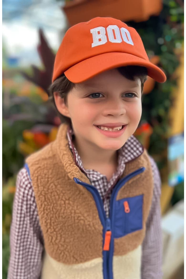 BOO Halloween Twill Baseball Hat, Alternate, color, Orange