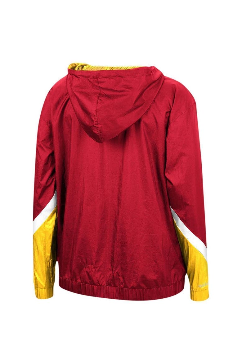 Women's Mitchell & Ness Red Kansas City Chiefs Half-Zip Windbreaker Hoodie, Alternate, color, Red
