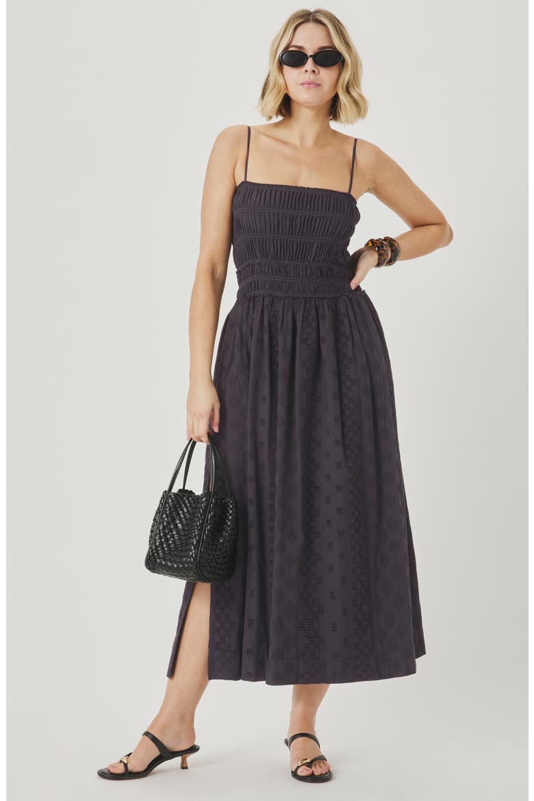 Kenzie Eyelet Sleeveless Maxi Dress, Alternate, color, LEAD GREY