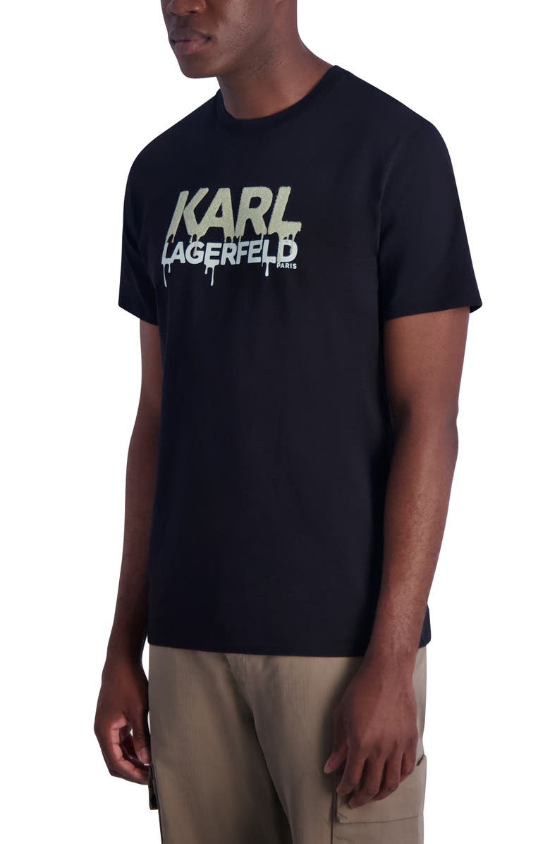 KARL LAGERFELD PARIS Drip Logo Graphic Print T-Shirt, Alternate, color, 