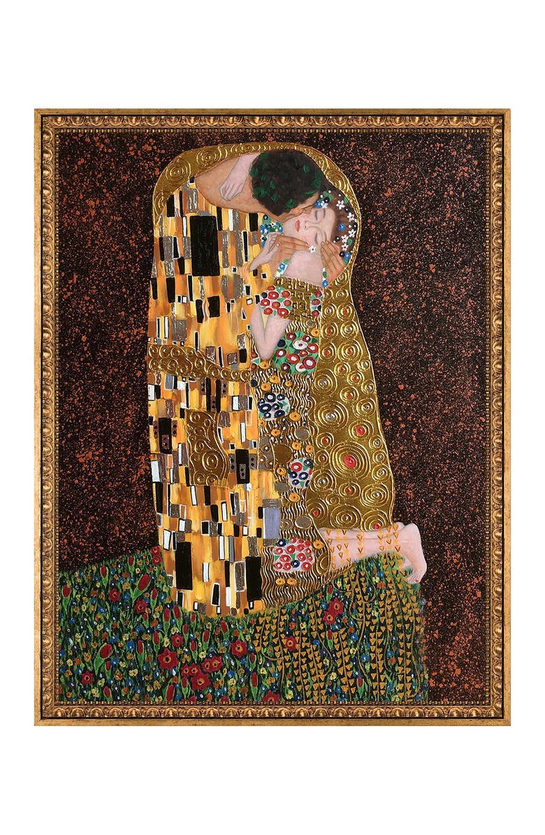 OVERSTOCK ART The Kiss (full view - Luxury Line) with Versailles Gold Frame, Main, color,