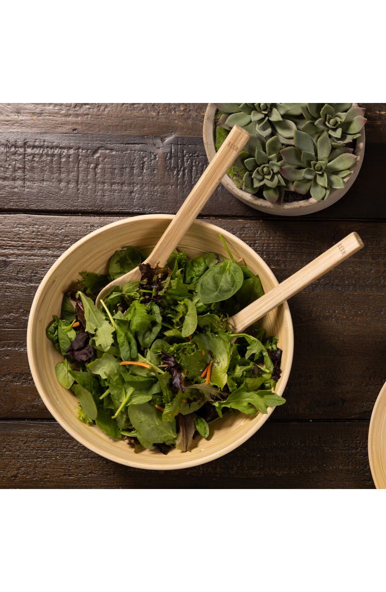 Lexa Salad Utensil Set, 12 Inch, Alternate, color, Natural