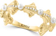 EFFY Diamond and Freshwater Pearl Band Ring