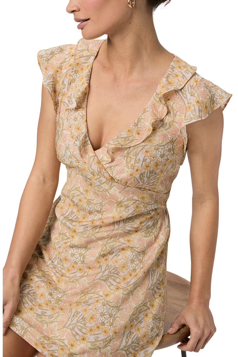 Tyla Tie Back Ruffle Minidress, Alternate, color, CRYSTAL MULTI