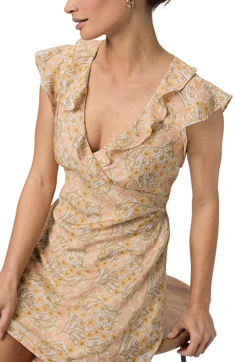 PAIGE Tyla Tie Back Ruffle Minidress, Alternate, color, Crystal Multi