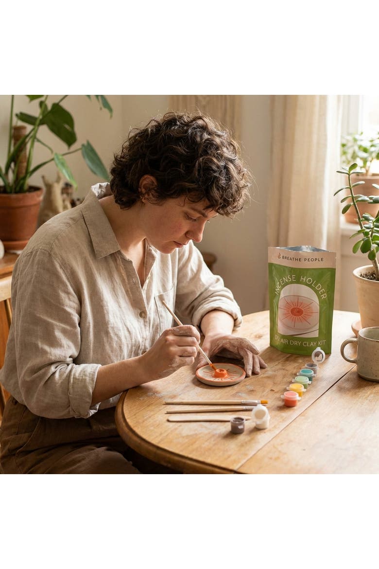 DIY Air Dry Clay Kit- Make Your Own Hanging Planter, Alternate, color, Incense Holder