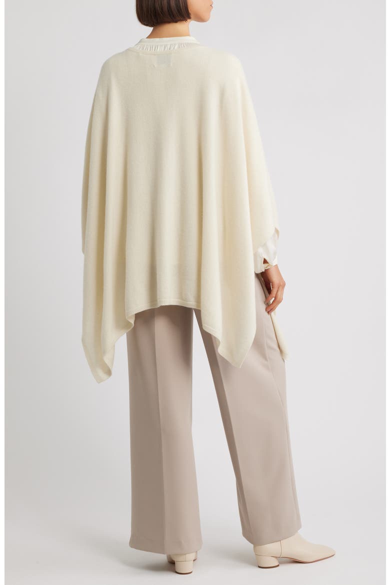 Boat Neck Silk & Cashmere Poncho, Alternate, color, 100WHT