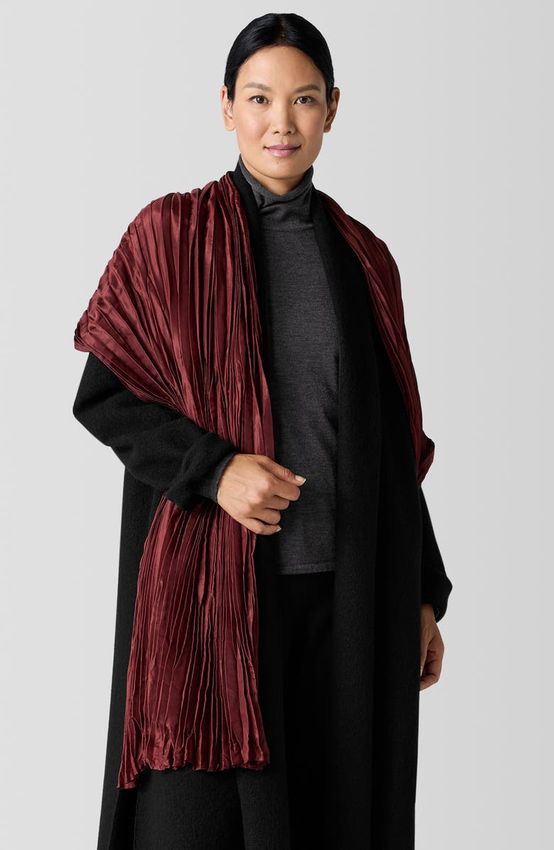 Eileen Fisher Whisper Silk Scarf, Alternate, color, Wine