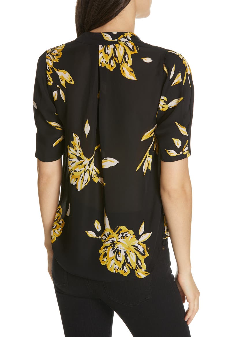 Ance Silk Top, Alternate, color, CAVIAR