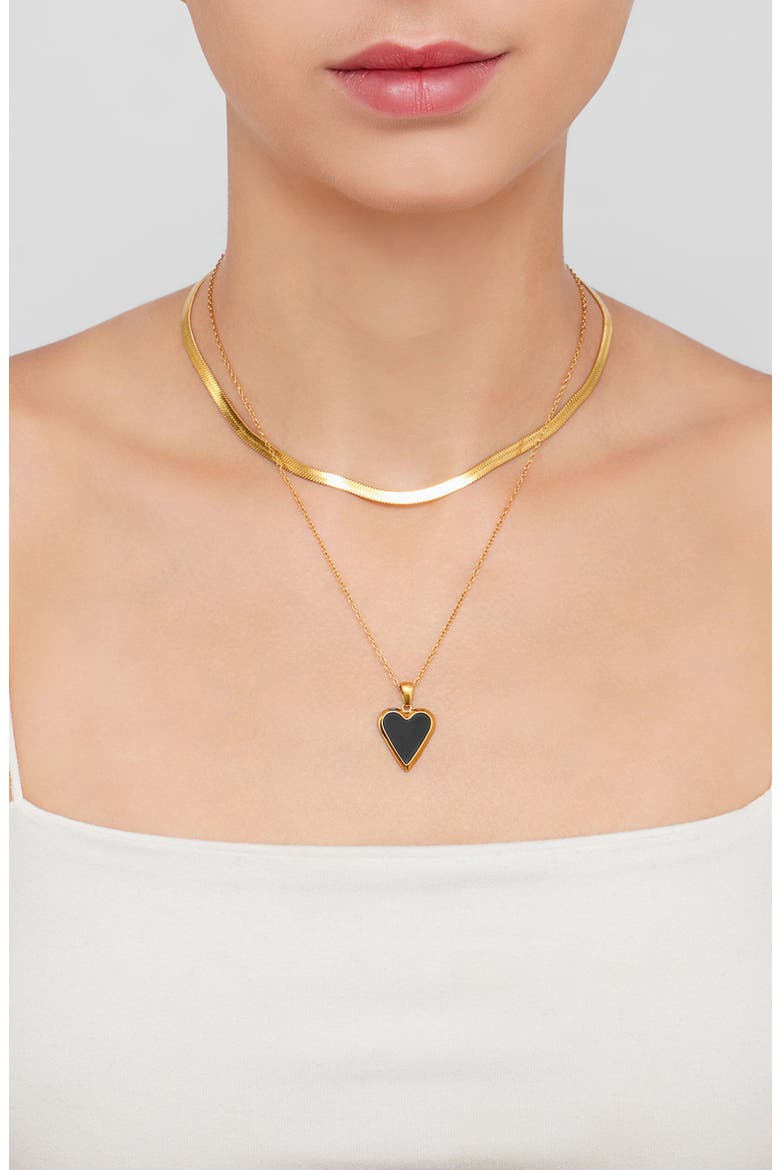 Set of 4 Necklaces, Alternate, color, GOLD