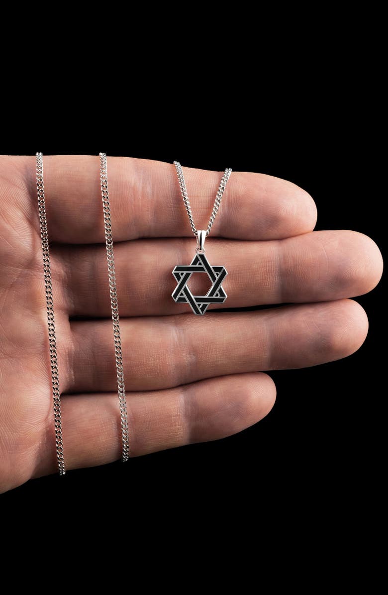 Vincero Star of David Pendant Necklace, Alternate, color, Silver