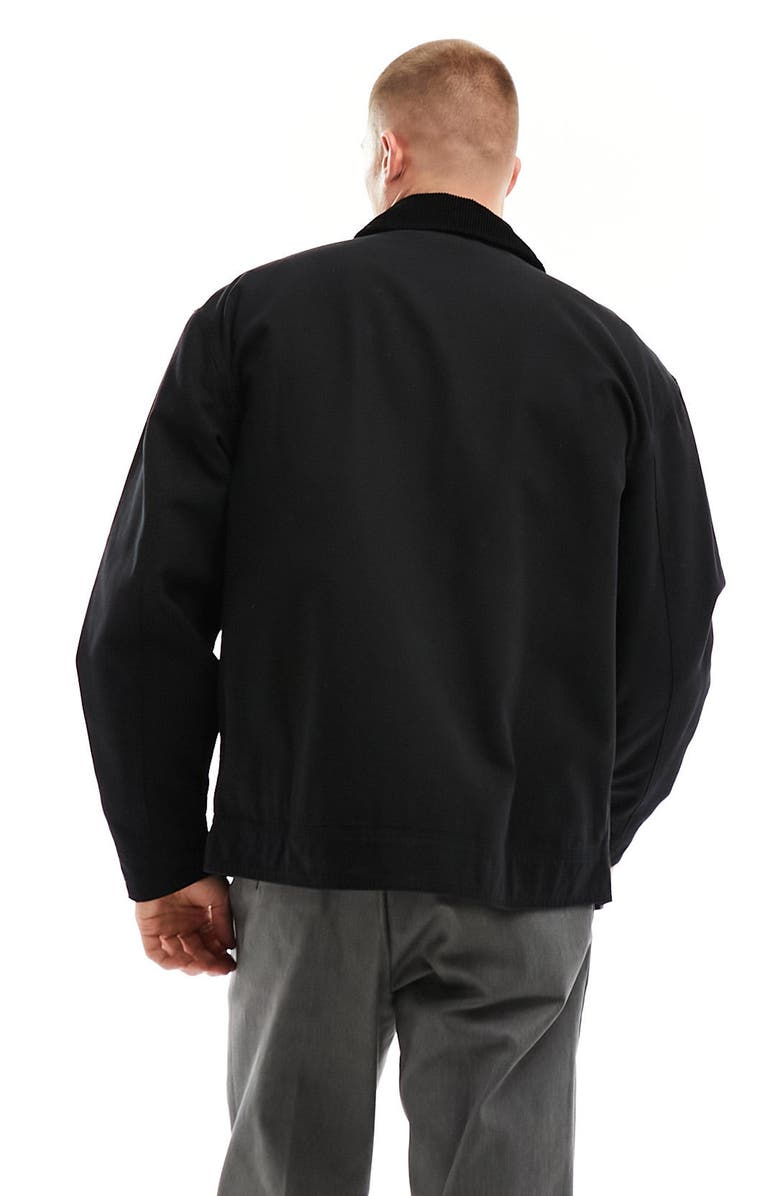 ASOS DESIGN Corduroy Collar Twill Harrington Jacket, Alternate, color, 