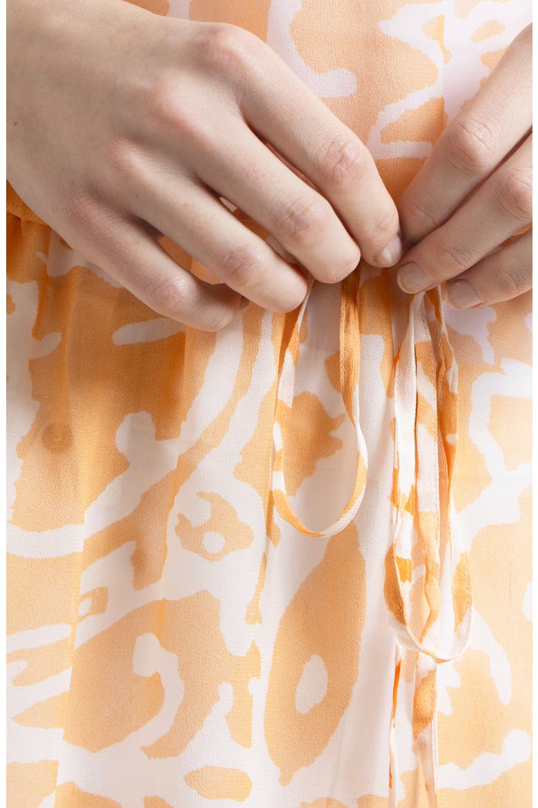 Abstract Print Cover-Up Kaftan, Alternate, color, ORANGE