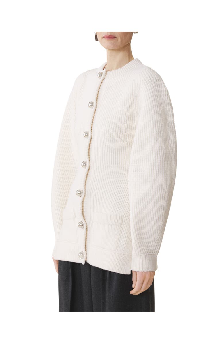 Lanvin Wool Ribbed Cardigan, Alternate, color, Cloth