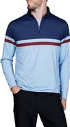 TailorByrd Engineered Stripe Performance Quarter-Zip Polo