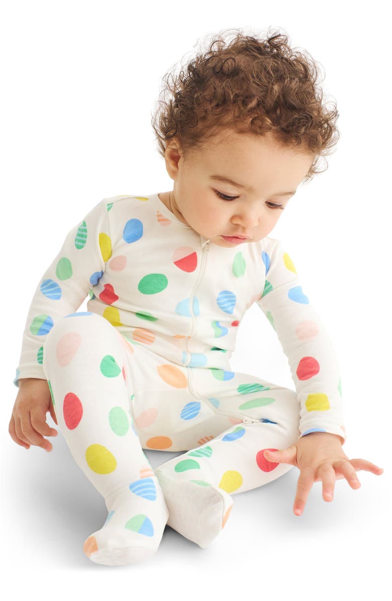 Primary Baby Organic Zip Footie In Seasonal Prints, Alternate, color,