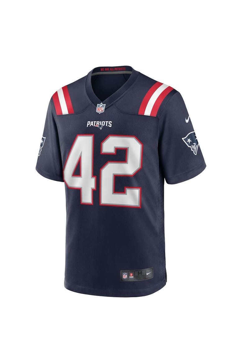 Men's Nike J.J. Taylor Navy New England Patriots Team Game Jersey, Alternate, color, Navy