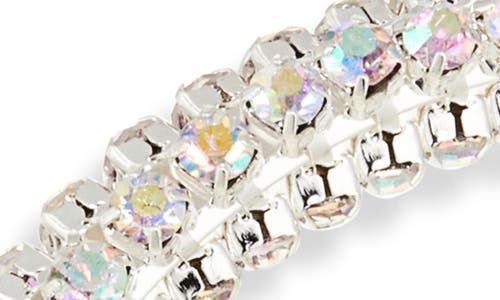 Tasha Ab Crystal Hoop Earrings In Silver