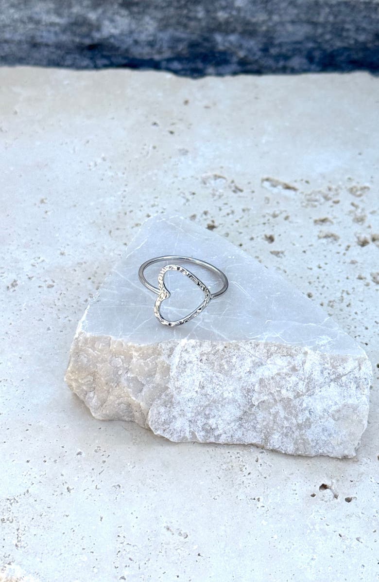 Adornia Hammered Open Heart Pendant Necklace, Alternate, color, 