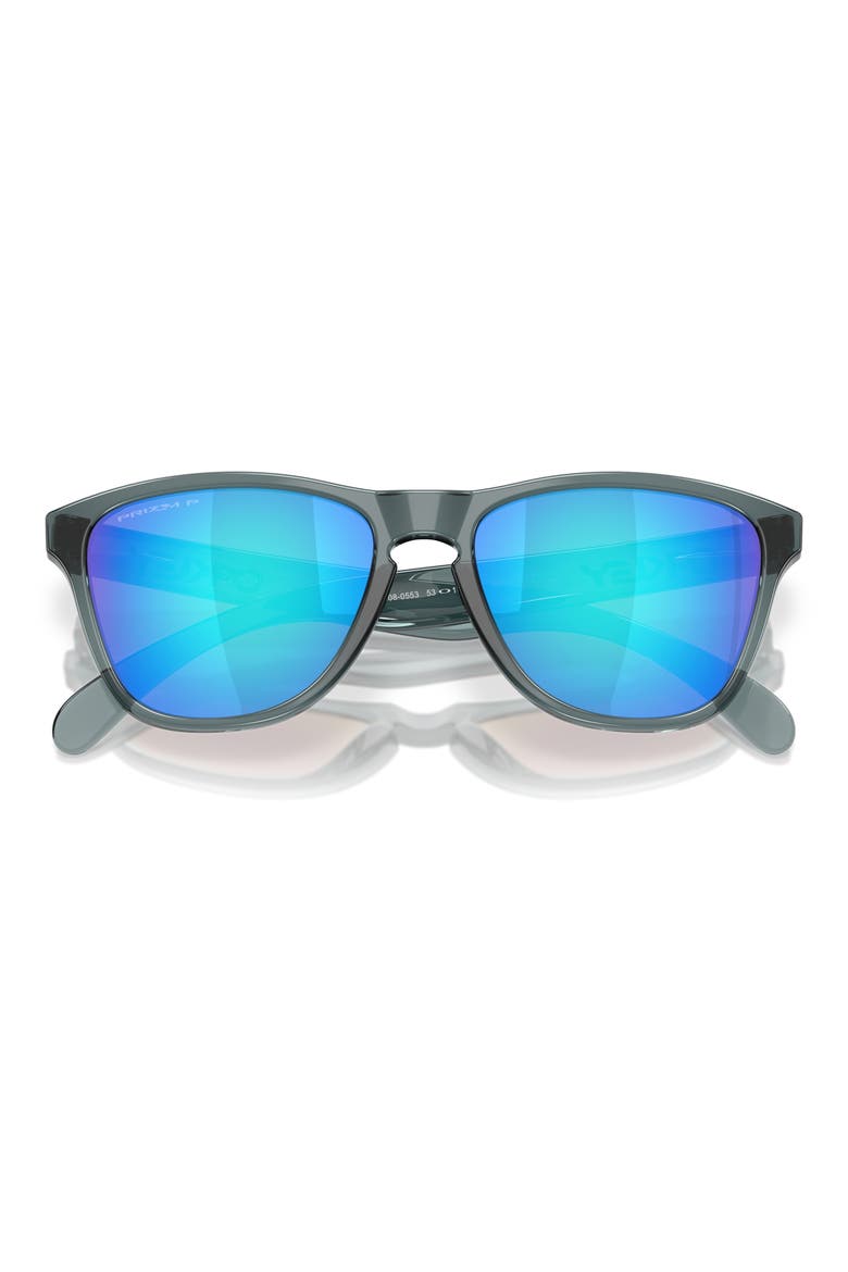 53mm Prizm™ Polarized Round Sunglasses, Alternate, color, CRYSTAL BLACK / SAPPHIRE POLAR