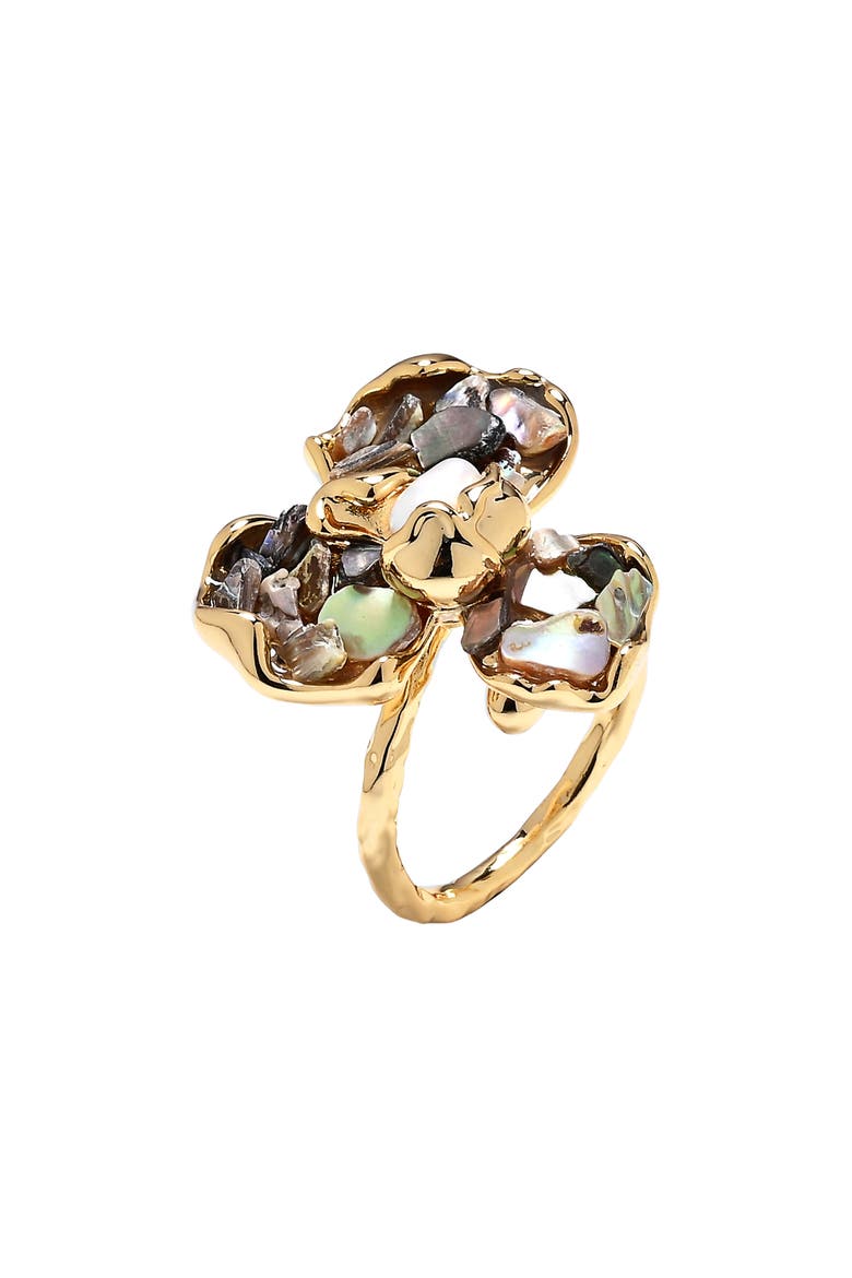 Vida Flower Statement Ring, Main, color, GOLD