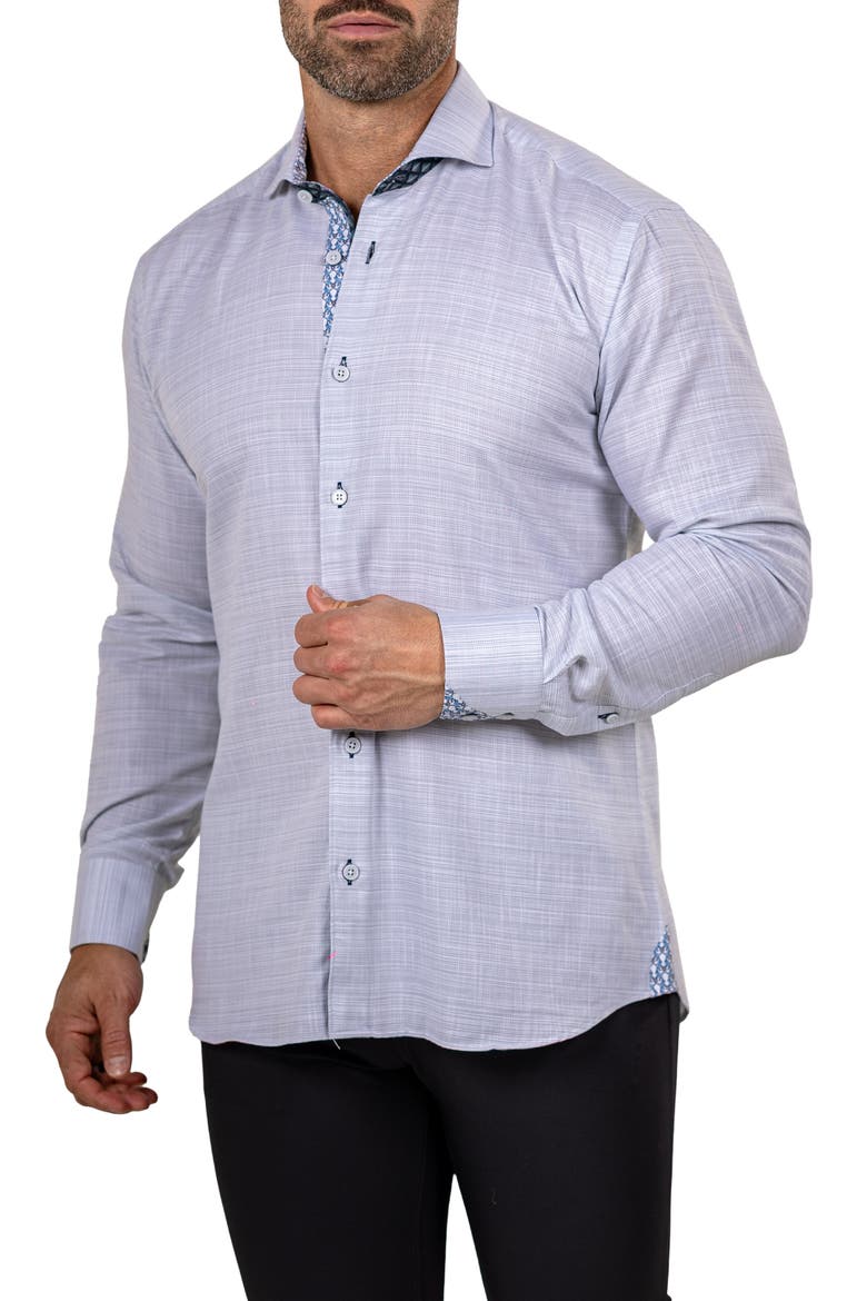 Eins Marthy Cotton Button-Up Shirt, Alternate, color, GREY