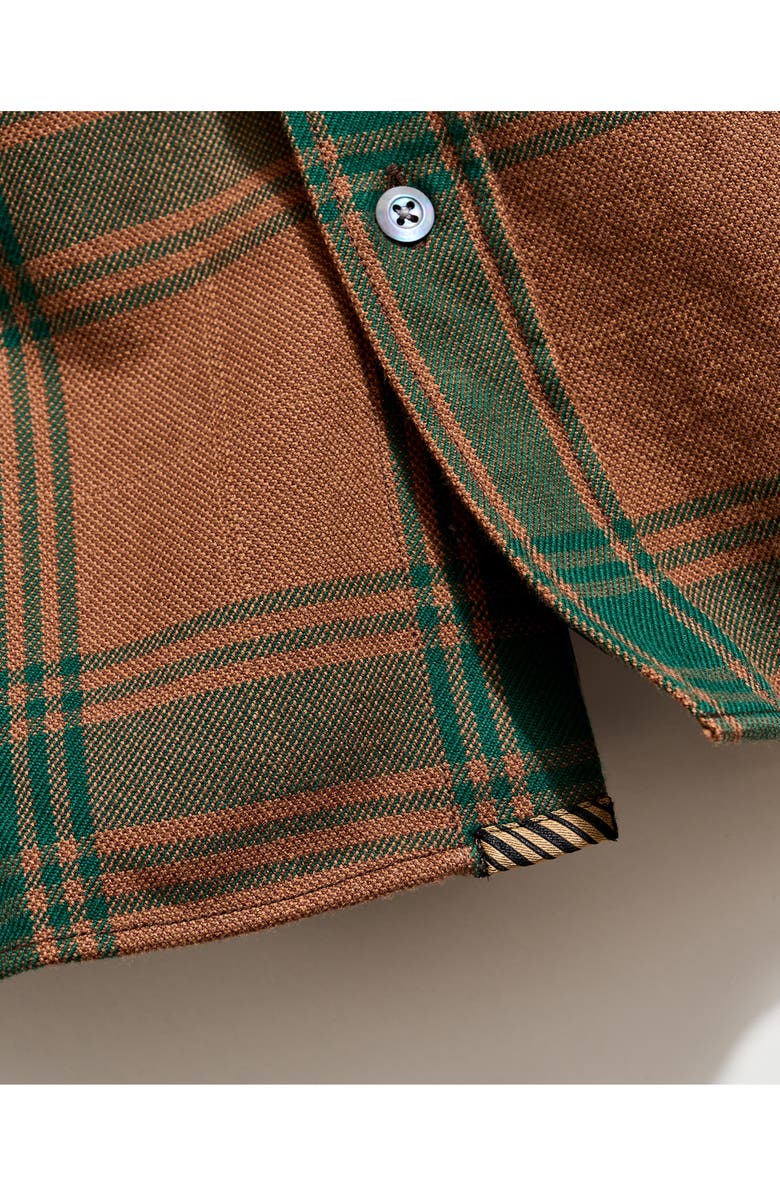 Billy Reid Large Scale Plaid Flannel Button-Up Western Shirt, Alternate, color, Billys Brown/Dark Forest