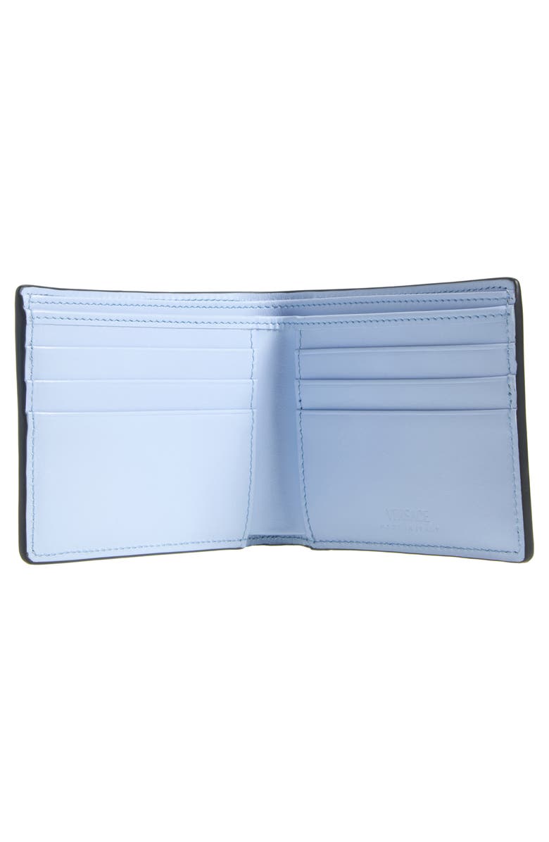 Versace Medusa Leather Bifold Wallet, Alternate, color, Black-Versace Gold