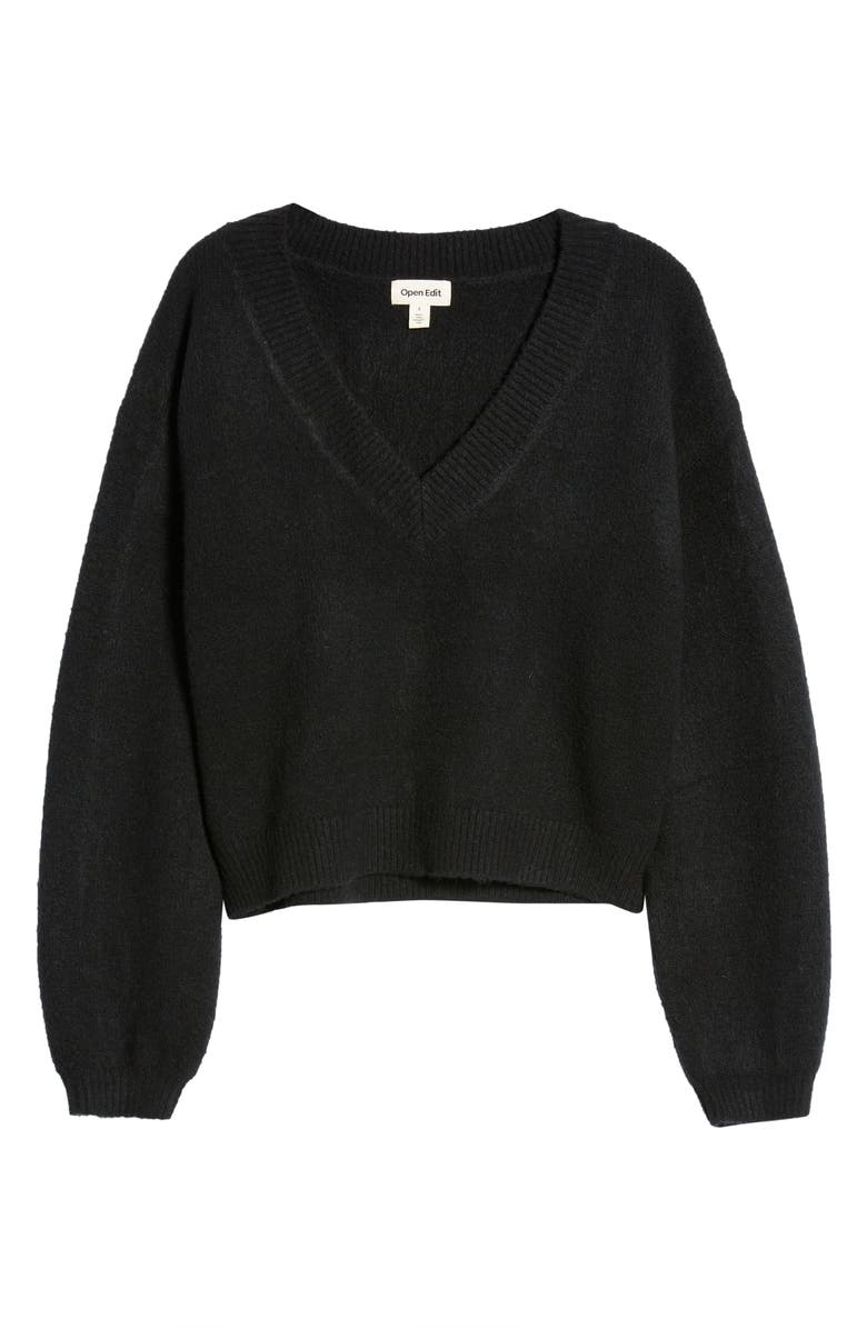 Open Edit V-Neck Crop Pullover, Alternate, color,