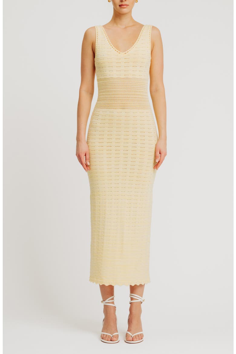 Mindy Sleeveless Knit Dress, Main, color, LEMON BUTTER