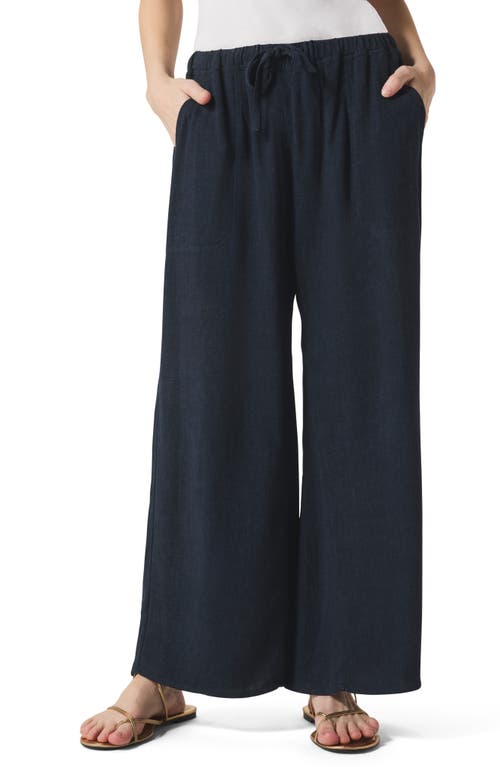 Splendid Coastal Crop Wide Leg Pants In Navy