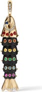 EDEN PRESLEY 14k Gold Sapphire and Diamond Large Fish Pendant