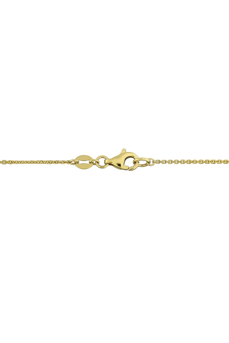 Lab Grown Diamond & Pink Sapphire Flower Necklace, Alternate, color, Yellow Gold