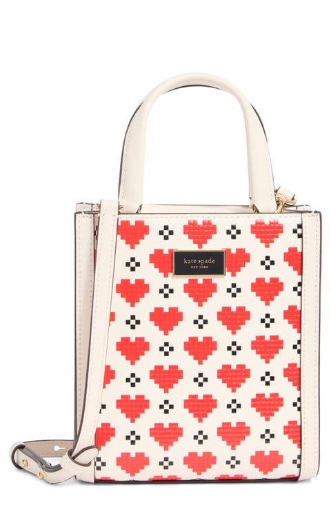 manhattan pixel hearts mini tote