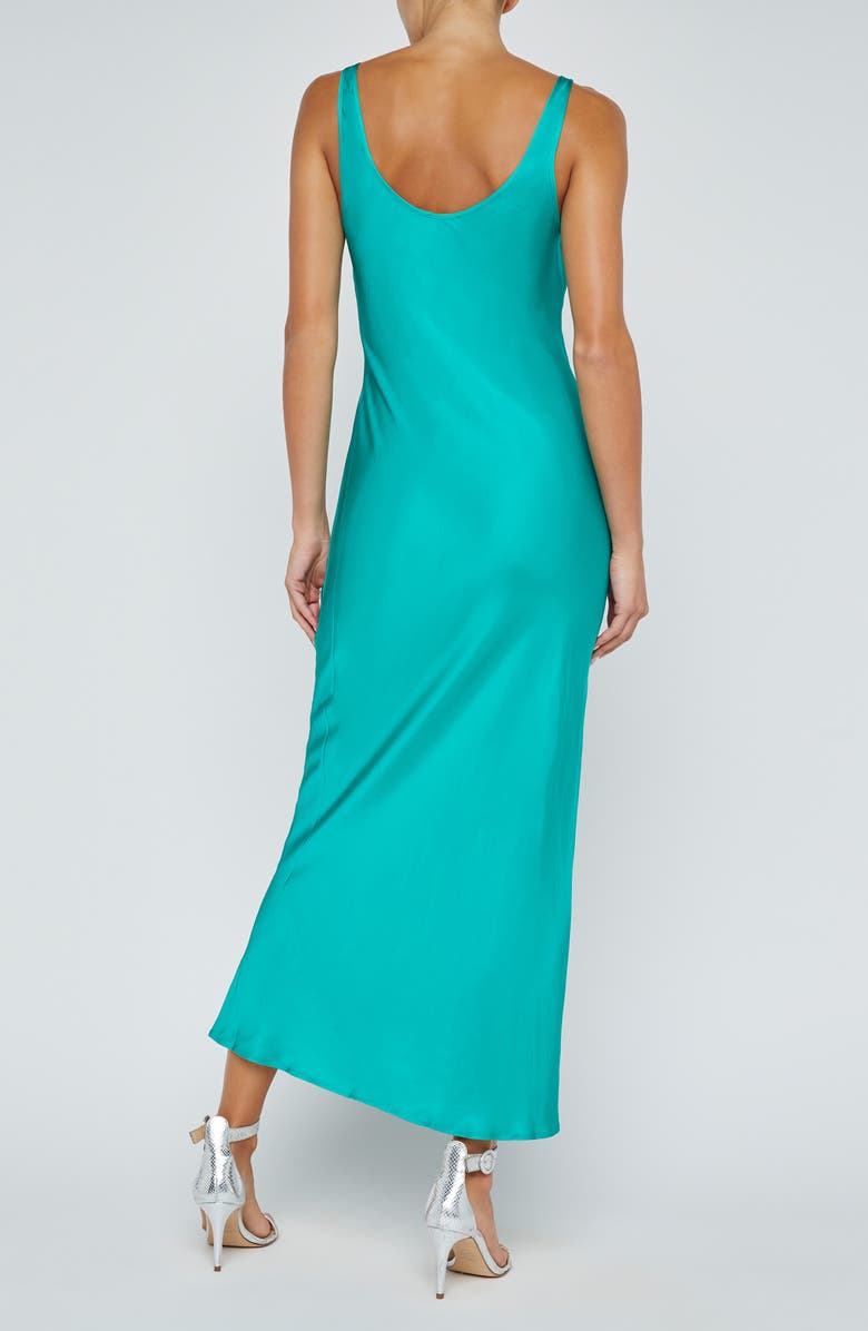L'AGENCE Akiya Satin Tank Maxi Dress, Alternate, color, Bright Jad
