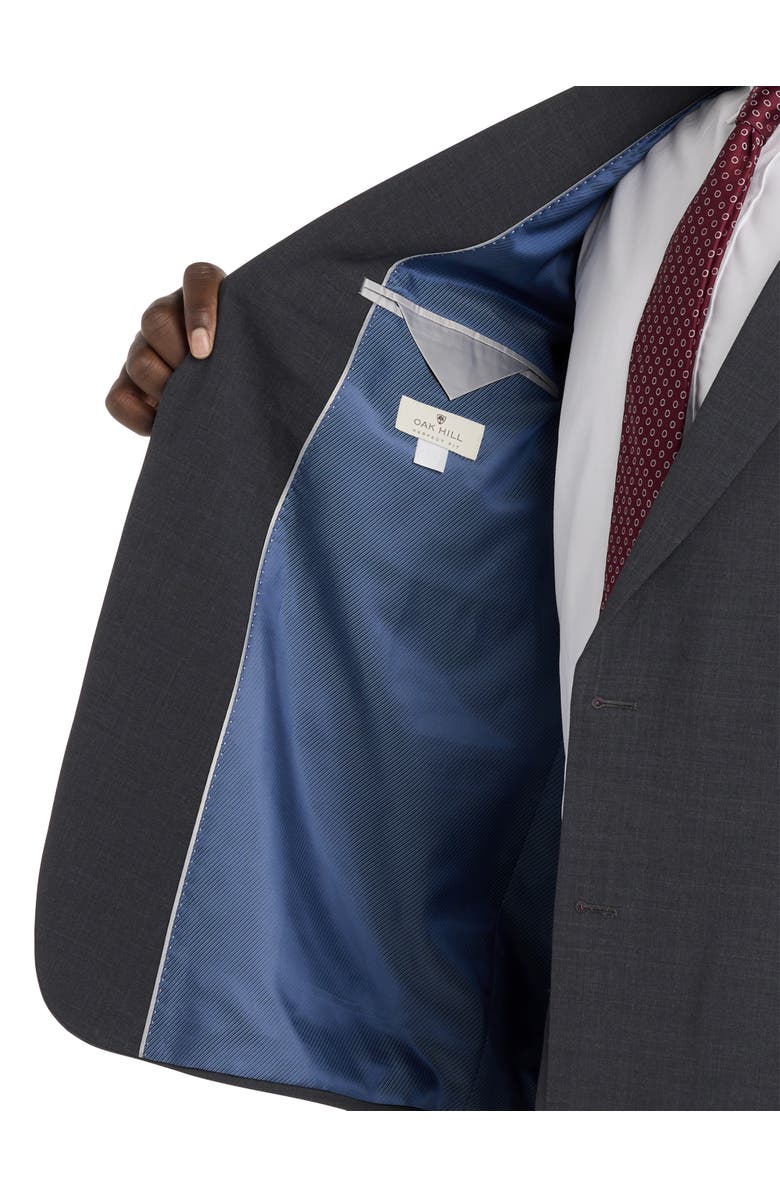 Oak Hill by DXL Big & Tall Perfect Fit Jacket-Relaxer Suit Jacket, Alternate, color, Charcoal