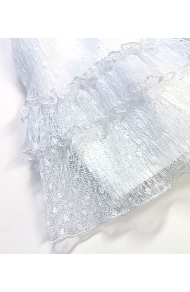 Pippa & Julie Kids' Ruth Clip Dot Chiffon Dress, Alternate, color, White/ Blue